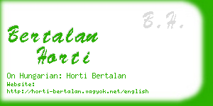 bertalan horti business card